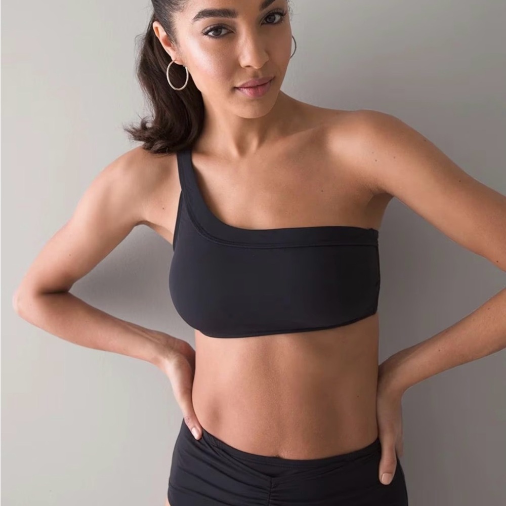 Asymmetrical Black Bikini Top